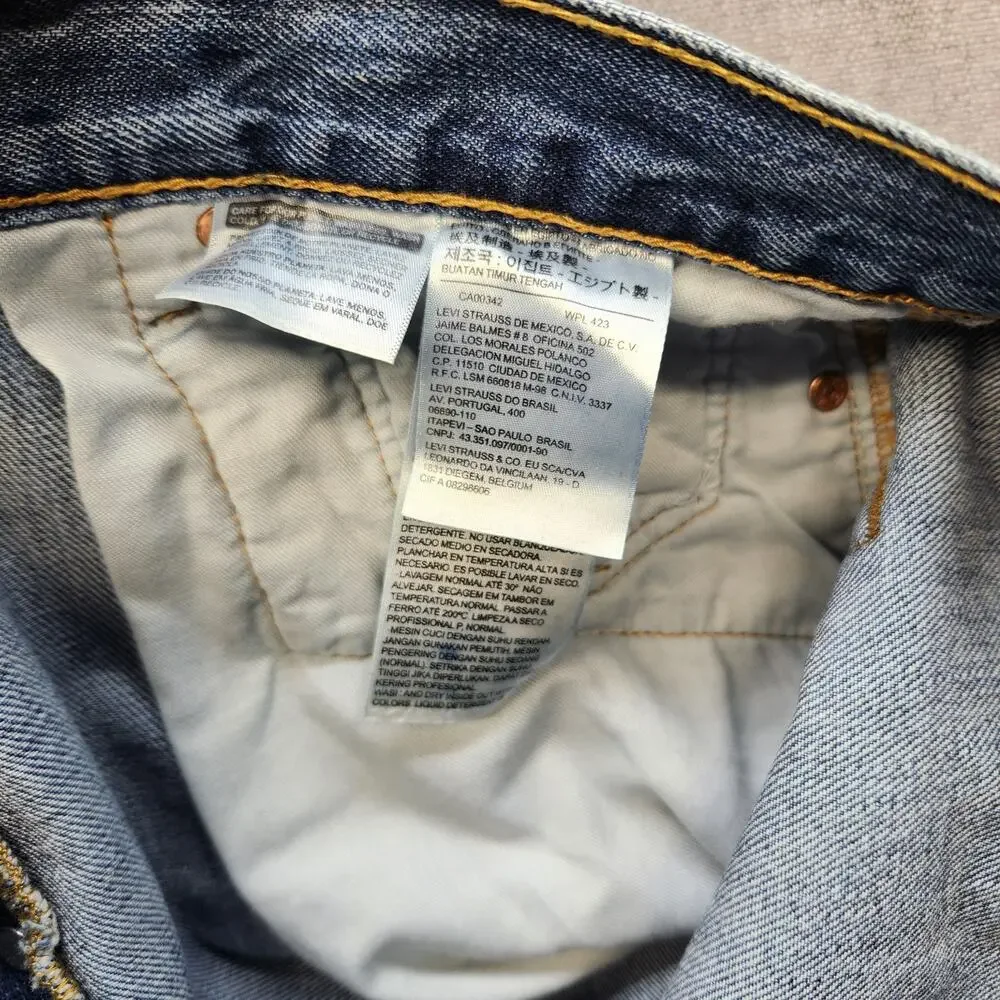 Levi’s 501 Original Fit Men’s Jeans W34 L32 Blue Denim Button Fly Straight